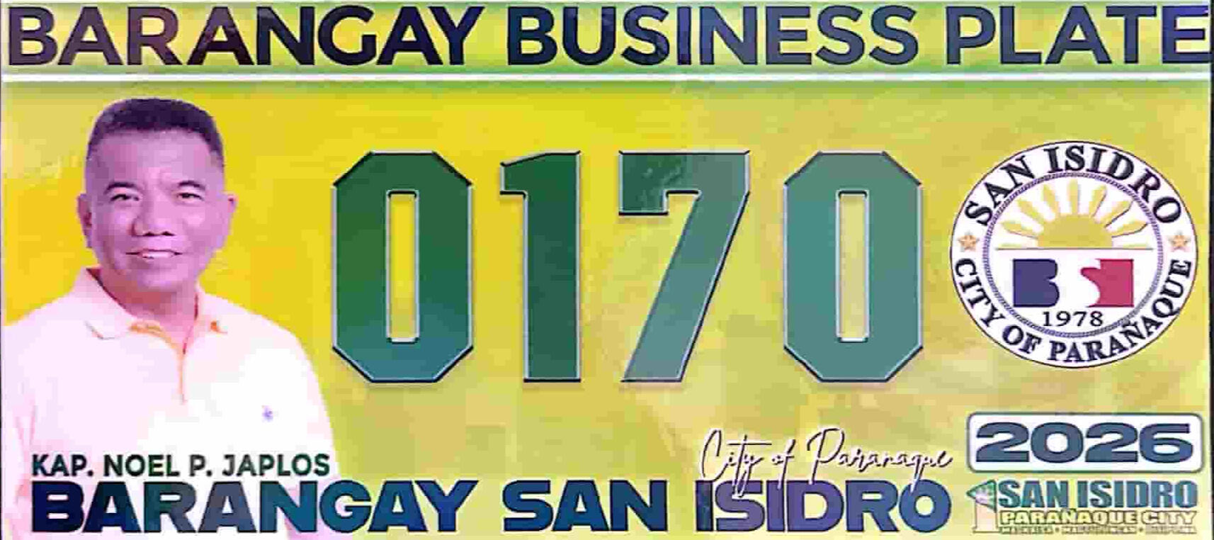 Barangay San Isidro Business Plate