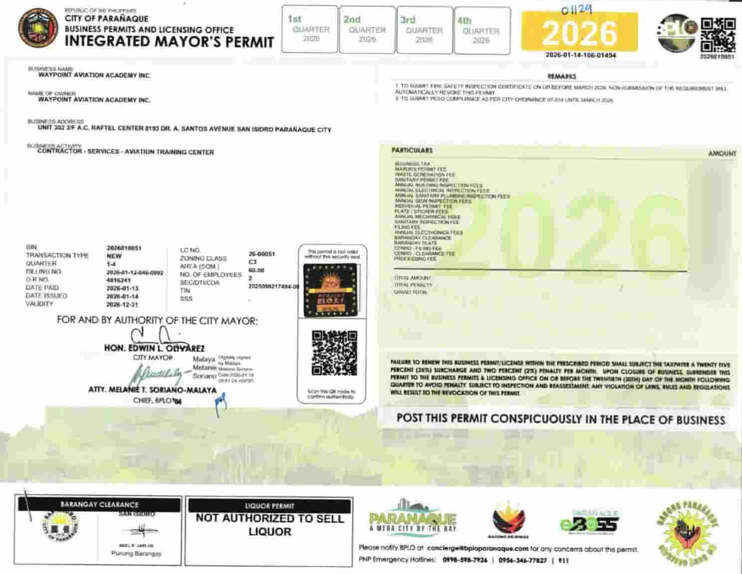 City Government of Parañaque Mayor's Business Permit